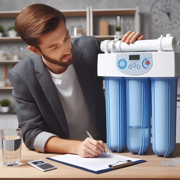 revisando filtro de agua
